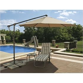 Blue Wave Walnut 10ft Octagonal Tobago Cantilever Patio Umbrella
