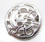 Sterling Silver Circular Scandinavian Norse Serpent Pin