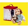 Curious George 10" Plush Stuffed Animal with Doctor & Pajama Outfits and Travel Tote