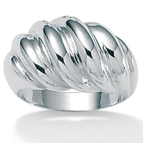 PalmBeach Jewelry Sterling Silver Swirled Dome Ring