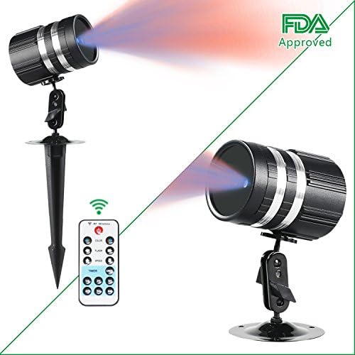 Christmas Laser Lights Projector Adjustable Red and Blue Laser Light Waterproof Outdoor Lighting 1000 Dots Display for Christmas Decorating