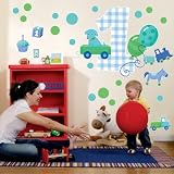 Boy's Little 1 Giant Wall Decals Party Accessory