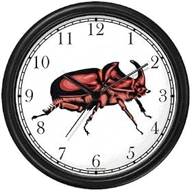 Goliath Giant Beetle Insect - Animal Wall Clock by WatchBuddy Timepieces (Slate Blue Frame)