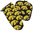 Iowa Hawkeyes Mitt Potholder Set University of Iowa for Kitchen Tailgating Barbecue or Outdoor Cooking POT HOLDER SET GIFT IDEA