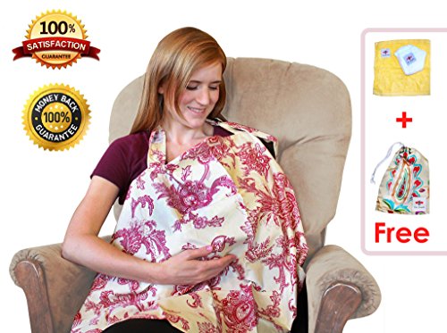 Best Nursing Cover For Breastfeeding Made Simple By ChicBumble-Universal Stroller Blanket For Sun, Car Seat Cover & Shopping Cart Sheet-Privacy Accessory With Pattern For Boys & Girls-Baby Shower Gift