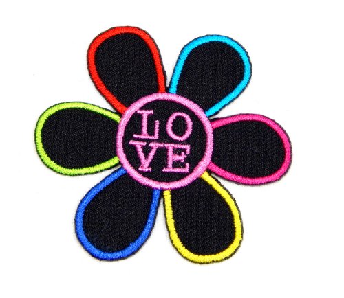 Iron on Patches Love Sign Daisy Flower Patches Embroidered Appliqué Patches 2 Pcs/pack