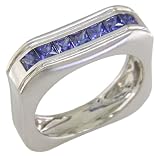 18KT White Gold Sapphire Men's Band