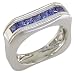 Jewelry : 18KT White Gold Sapphire Men's Band