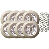 White Inline Skate Wheels 80mm 85a W/ ABEC 9 BEARINGS
