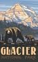 Northwest Art Mall 11" x 17" Poster Glacier National Park Bear and Cub by Paul A. Lanquist