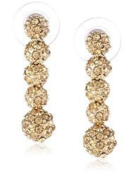 Anne Klein "All That Glitters" Gold-Tone and Topaz Stacked Fireball Drop Earrings