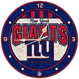 New York Giants 12 Inch Art Glass Clock