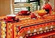 Salsa Picante Linen Table Cloth 60-in x 102-in Oblong