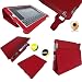 iGadgitz ‘Portfolio Slimline’ Red PU Leather Case Cover for Apple iPad 2 With Unique Lens Protection System and Smart Cover Sleep Function + Screen Protector
