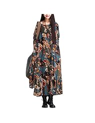 Floral Print Linen Spring Maxi Dress 