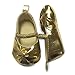 LIVEBOX Infant Baby Girls' Premium Soft Sole Mary Jane with Bow Prewalker Toddler Shoes(M: 6~12 months,Golden)