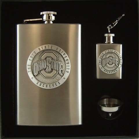 The Ohio State University 3 Piece Flasks - Funnel Gift Set