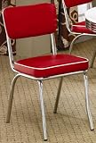 Norwood Silver Red Faux Leather Dining Chair (Set of 2)