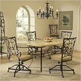 Brookside 5pc Dining Set with Rectangle Table (Brown / Beige) (See Descript ....
