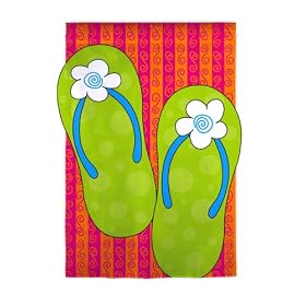 Evergreen Flower Flip Flops Garden Flag 12.5" X 18"
