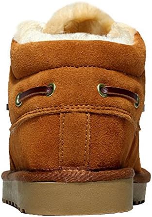 MILANAO Christmas Unixex Men Warm Pure Color Cotton Shoelace Windproof Snow Boots(Lover Shoes)(6.5D(M)US,chestnut)