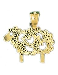 Dazzlers Solid 14k Gold Sheep Farm Animal Charm Pendant Available in three colors from jewelsberry (weights: 0.9 grams only)