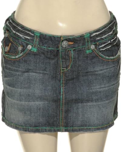 LAGUNA BEACH Hand Stitch Denim Skirt[RND1010SK]Blue/Green,25