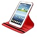 LK 360 Rotating PU Leather Case Cover with Screen Protector and Stylus Pen for Samsung Galaxy Tab 3 Lite 7.0 T110 / T111 - Red