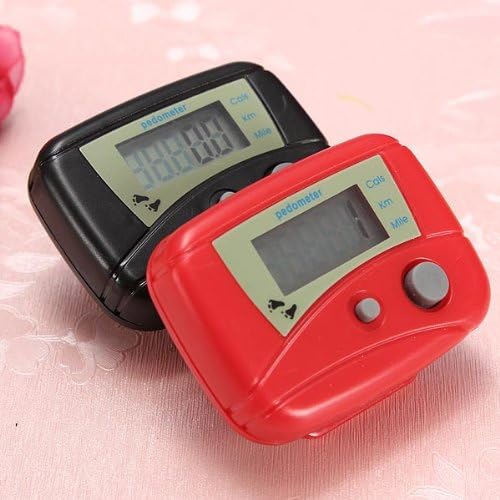 Mini Clip-on Digital LCD Step Run Pedometer Walking Calorie Distance Counter (Red)