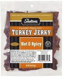 Shelton's Turkey Jerky, Hot & Spicy, 0.5-Ounce Bags (Pack of 12)