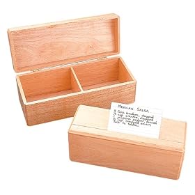 Double-File Wooden Recipe Box by Kitchen Supply Co.