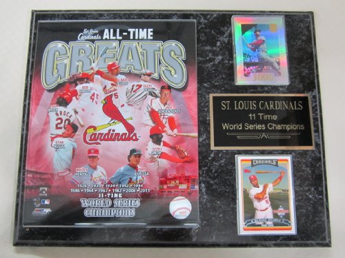 St Louis Cardinals 11 Time World Champions 2 Card Collector Plaque