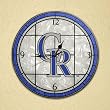 Colorado Rockies 12in Art Glass Clock MLB Baseball Fan Shop Sports Team Merchandise