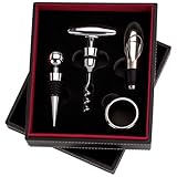 New Wyndham House 4pc Wine Set In Storage Case Stainless Steel Wine Spout S ....