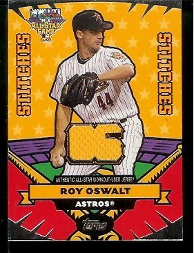 2006 Topps Updates & Highlights Stitches Roy Oswalt Game Jersey Houston Astros Baseball Card - Mint Condition - Shipped In Protective ScrewDown Case!