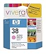 Original HP 38 Light Magenta Pigment Ink Cartridge in Retail Packaging