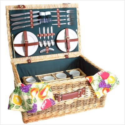 Sutherland Baskets Classic Picnic Basket in Hunter Green Lining SP125