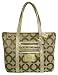 Coach Signature Op Art Poppy Glam Shopper Book Bag Tote 13826 Khaki Gold