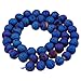 rockcloud Lava Rock Stone Loose Beads Round 13mm Strand Deep Blue Titanium Coated Healing Reiki Balancing Energy Drusy Quartz Crystal