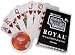 ROYAL 100% Plastik Jumbo 1 Kartendeck blau + Casino Chip rot als Card Guard