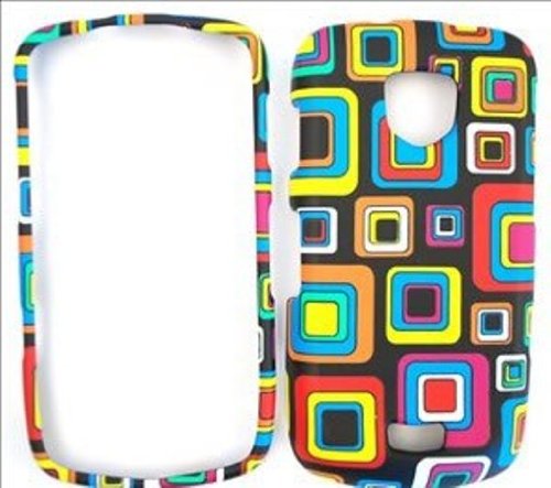 Samsung Driod Charge i510 Colorful Square Blocks on Black Hard Case, Cover, Faceplate, SnapOn, Protector
