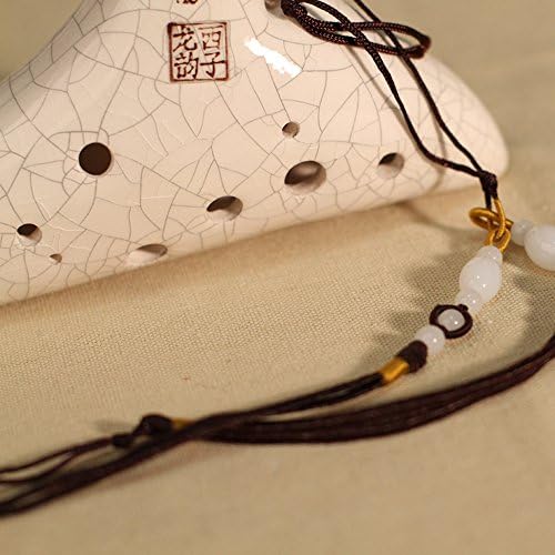 Professional Dragon Rythem 12 Hole Alto C White Crack Ceramic Ocarina, Collectible, Gift Ideas