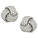 Ladies Pave Diamond Love Knot Stud Earrings