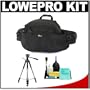 Lowepro Inverse 100 AW Beltpack Digital SLR Camera Bag (Black) + Tripod + Accessory Kit for Canon Rebel XSi, XS, T1i, T2i, EOS 50D, 5D, 7D, Nikon D3000, D5000, D40, D60, D90, D300, D300s, Olympus Evolt E-30, E-450, E-520, E-620, and Sony Alpha A230, A330, A380, A450, A500, A550, A850