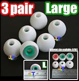 JNT's white (L) replacement earbud for MDR-EX33LP, MDR-EX34SC, MDR-EX35B, MDR-EX36V, MDR-EX56LP, MDR-EX76, MDR-EX300, MDR-EX500LP, MDR-EX700LP, MDR-XB20EX, MDR-XB40EX, DR-BT160AS, DR-BT160iK, DR-BT100CX