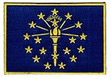 Indiana State Flag Embroidered Patch Iron-On IN Emblem