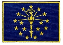 Indiana State Flag Embroidered Patch Iron-On IN Emblem