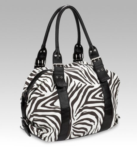 Zebra Print Medium Bowler Bag