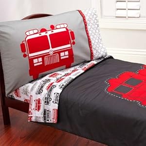 Carter's 4 Piece Toddler Bed Set, Fire Truck