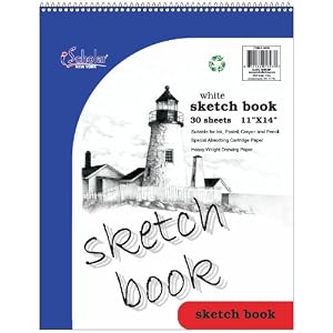 iScholar-Sketch-Book-Top-Wirebound-30-Sheets-11-x-14-Inches-White-46030-